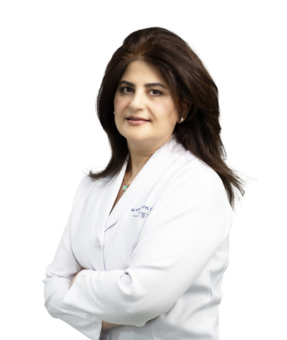 دكتورة سوزان سعود أخصائية أمراض النساء والولادة في مركز العزيزية الطبي